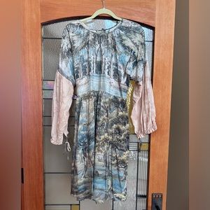 A knee length “poetic” dress - delicate & beautiful - XL